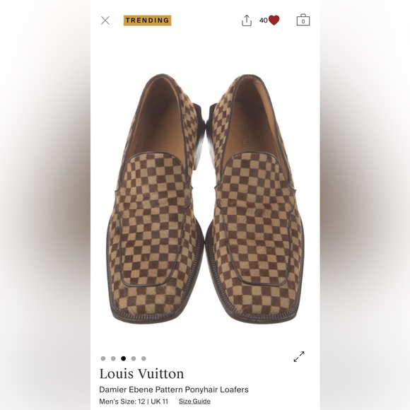Louis Vuitton Brown Checkered Loafers - Picture 1 of 5